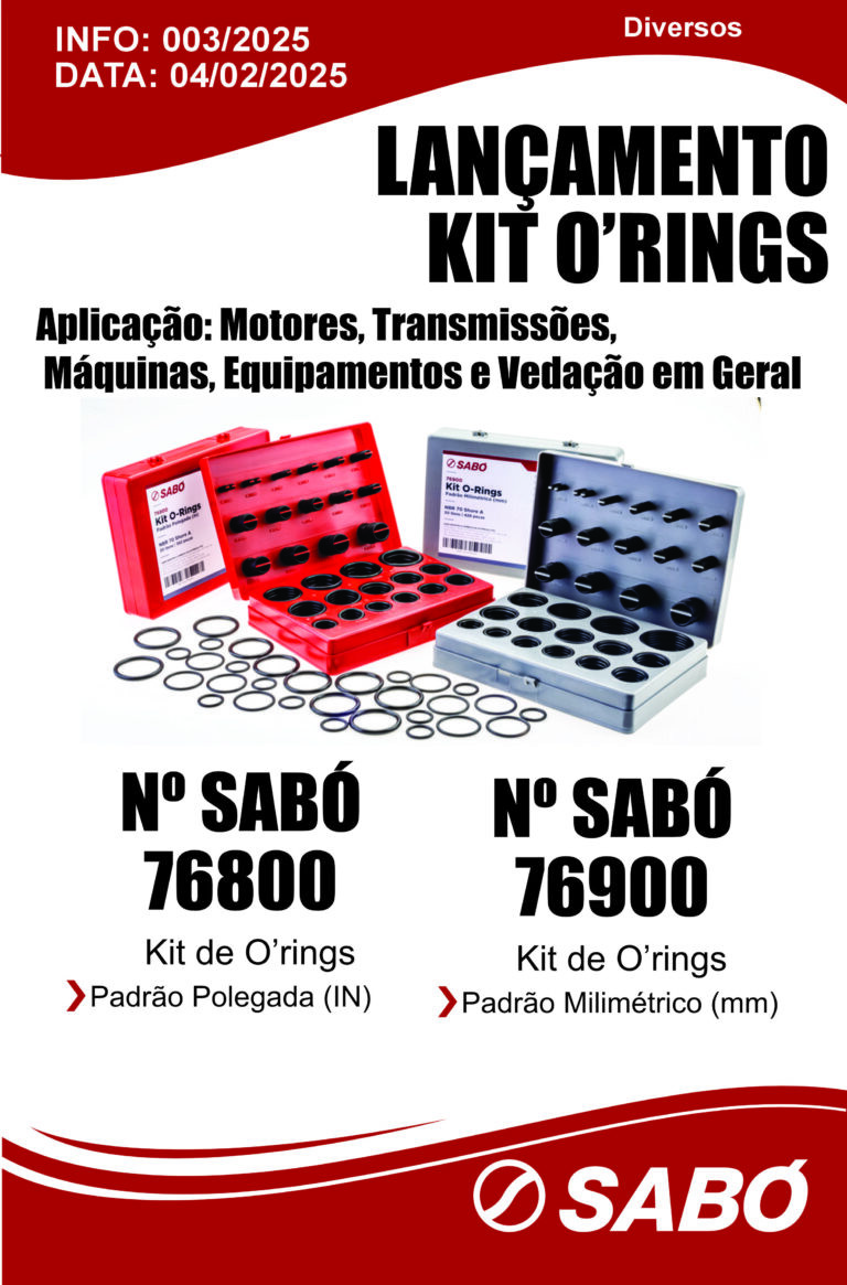 Info 003 Lançamento Kit O'rings