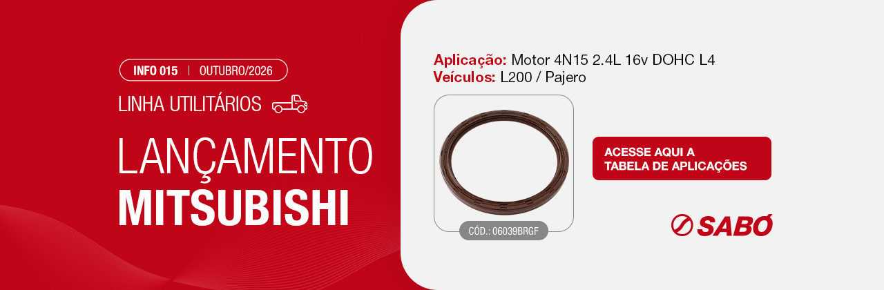Lançamento Mitsubishi Linha Utilitários, retentor traseiro do virabrequim para L200 e Pajero