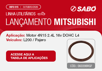 Lançamento Mitsubishi Linha Utilitários, retentor traseiro do virabrequim para L200 e Pajero